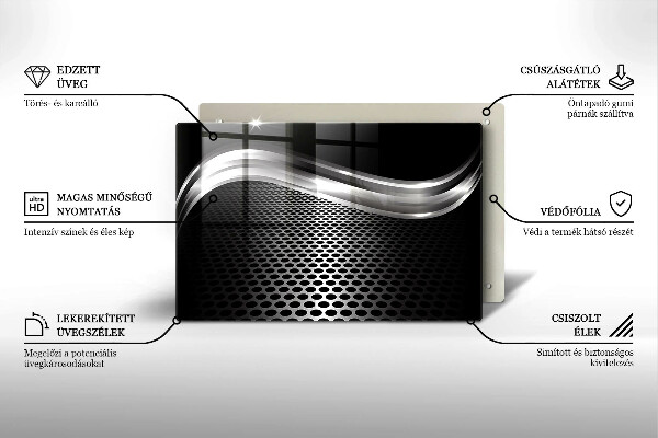 Krájecí prkénko skleněné Kovová konstrukce