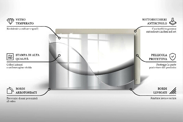 Skleněná deska do kuchyně Abstraktní linie designu