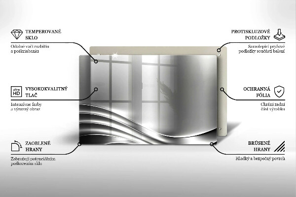 Krájecí prkénko skleněné Kovová konstrukce