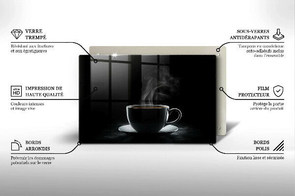 Skleněná deska do kuchyně Horký šálek kávy