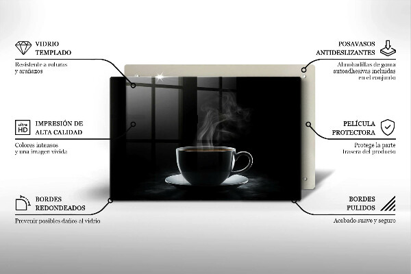 Skleněná deska do kuchyně Horký šálek kávy