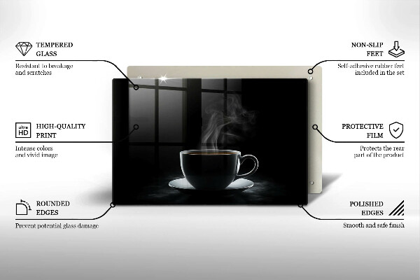 Skleněná deska do kuchyně Horký šálek kávy