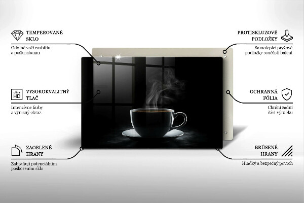 Skleněná deska do kuchyně Horký šálek kávy