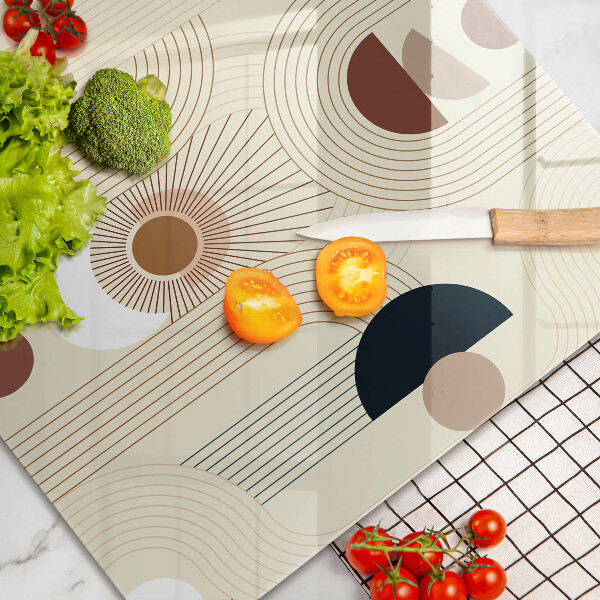 Skleněná deska do kuchyně Boho geometrické tvary