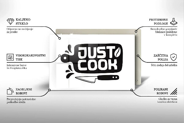 Skleněná deska do kuchyně Just cook