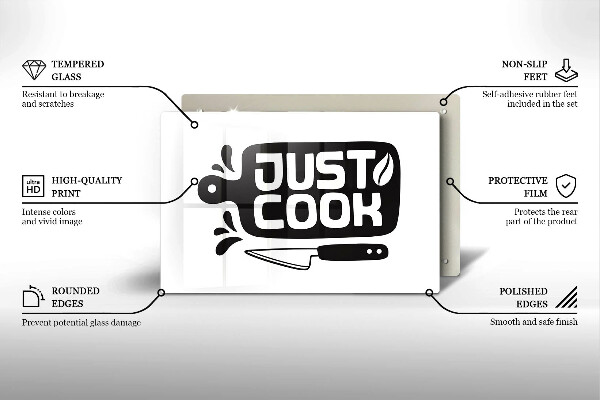 Skleněná deska do kuchyně Just cook