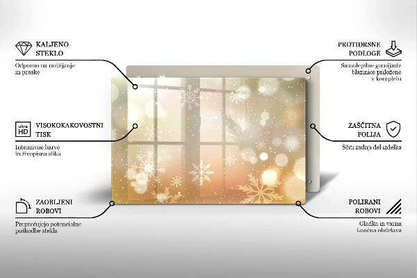 Skleněná deska do kuchyně Sněhové vločky