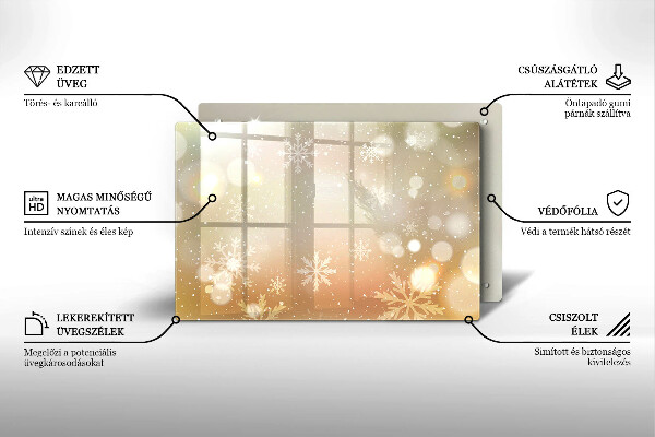 Skleněná deska do kuchyně Sněhové vločky