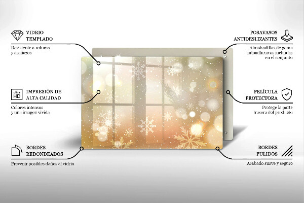 Skleněná deska do kuchyně Sněhové vločky