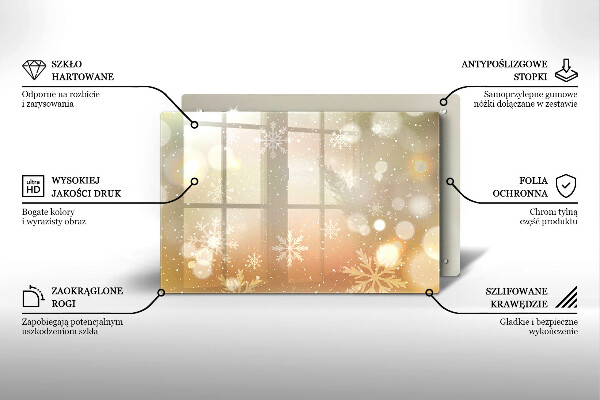 Skleněná deska do kuchyně Sněhové vločky