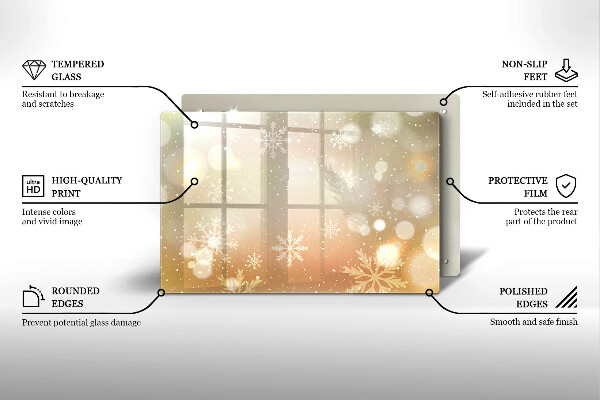 Skleněná deska do kuchyně Sněhové vločky