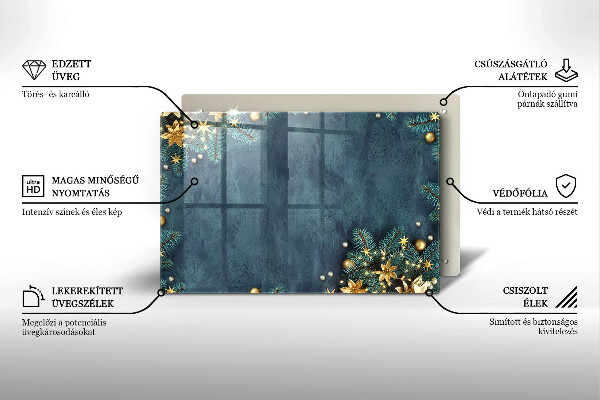 Skleněná deska do kuchyně Vánoční dekorace