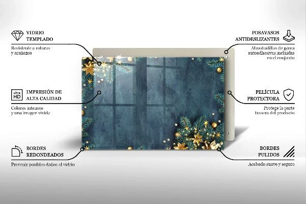 Skleněná deska do kuchyně Vánoční dekorace