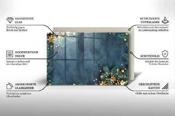 Skleněná deska do kuchyně Vánoční dekorace