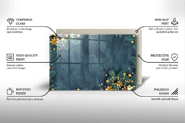 Skleněná deska do kuchyně Vánoční dekorace