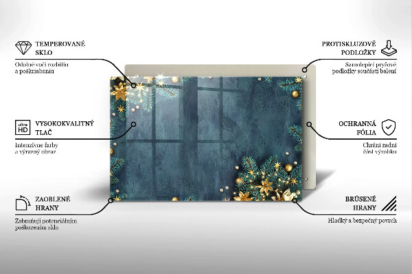 Skleněná deska do kuchyně Vánoční dekorace