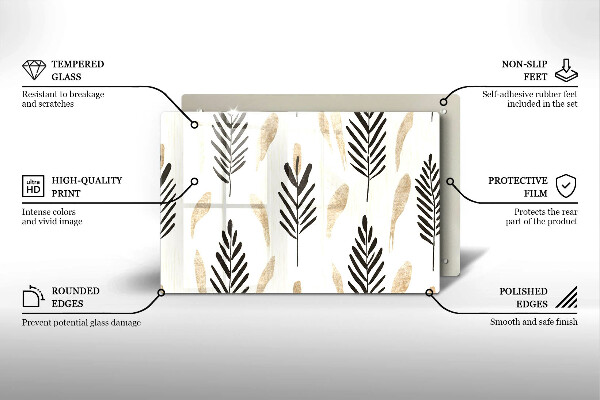 Skleněná deska do kuchyně Boho rostliny