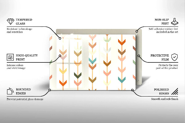 Skleněná deska do kuchyně Geometrické prvky