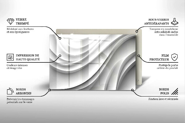 Skleněná deska do kuchyně Geometrické čáry