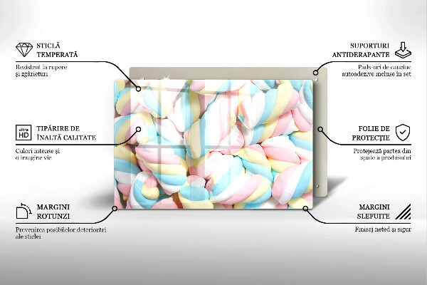 Skleněná deska do kuchyně Barevné marshmallows
