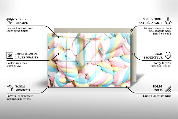 Skleněná deska do kuchyně Barevné marshmallows