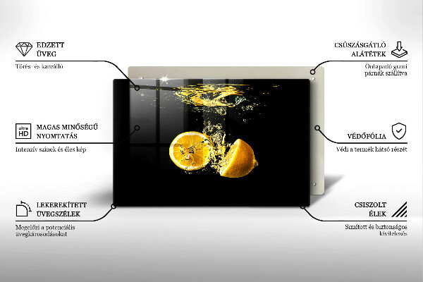 Krájecí prkénko skleněné Šťavnaté citronové ovoce