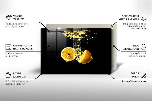 Krájecí prkénko skleněné Šťavnaté citronové ovoce