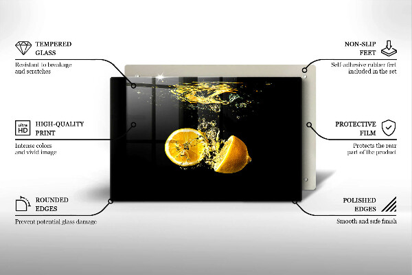 Krájecí prkénko skleněné Šťavnaté citronové ovoce