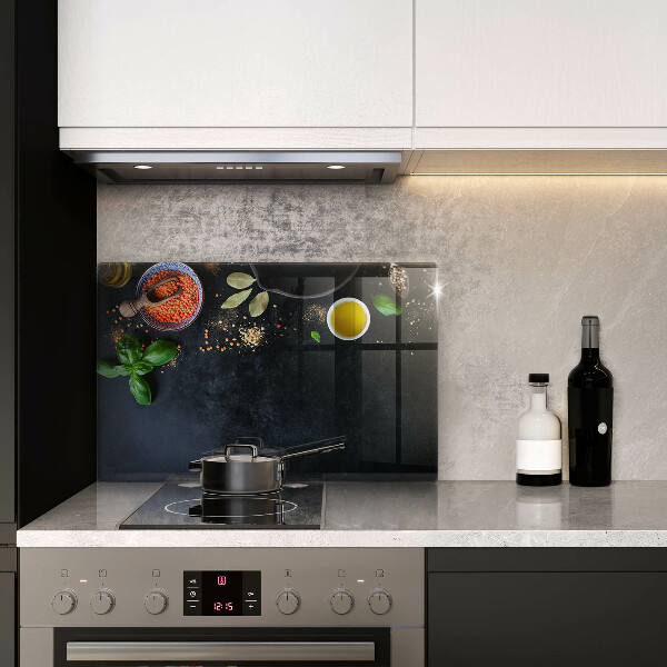 Skleněná deska do kuchyně Misky koření