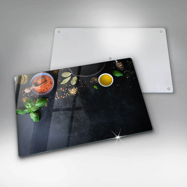 Skleněná deska do kuchyně Misky koření