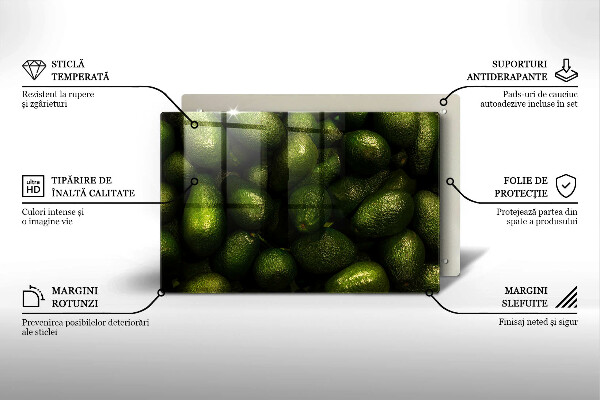 Krájecí prkénko skleněné Ovoce avokádo