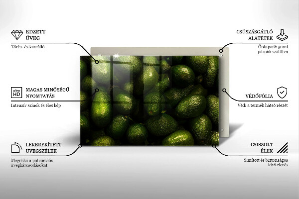 Krájecí prkénko skleněné Ovoce avokádo