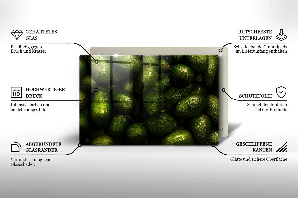 Krájecí prkénko skleněné Ovoce avokádo