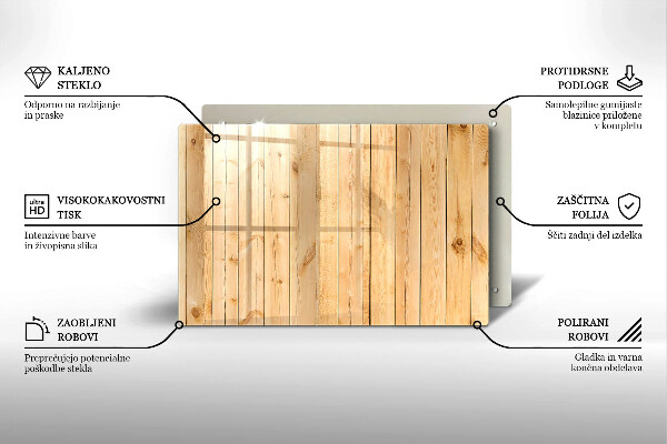 Skleněná deska do kuchyně Jemné dřevěné desky