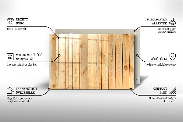 Skleněná deska do kuchyně Jemné dřevěné desky