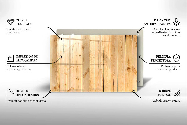 Skleněná deska do kuchyně Jemné dřevěné desky