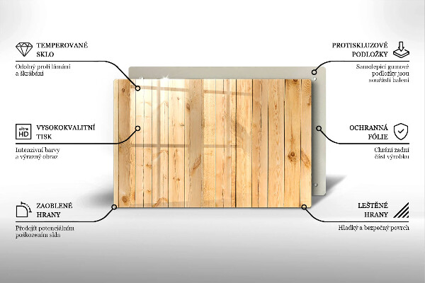 Skleněná deska do kuchyně Jemné dřevěné desky