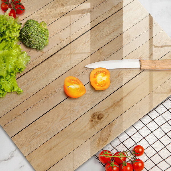 Skleněná deska do kuchyně Jemné dřevěné desky