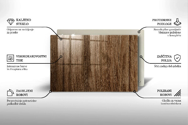 Skleněná deska do kuchyně Textura dřeva