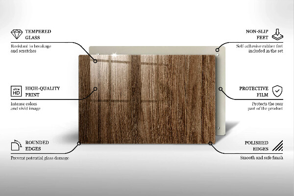 Skleněná deska do kuchyně Textura dřeva