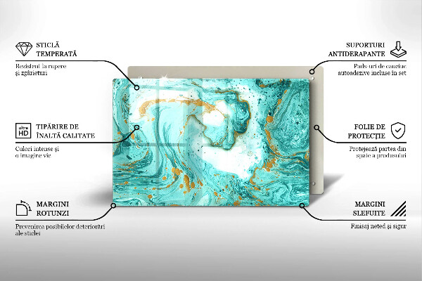 Krájecí prkénko skleněné Modrá abstrakce