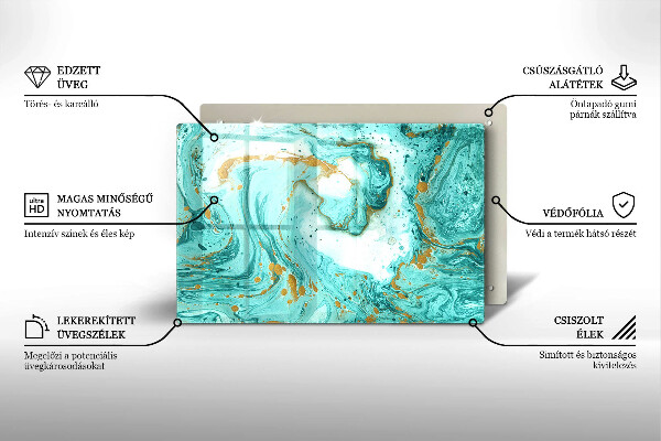 Krájecí prkénko skleněné Modrá abstrakce