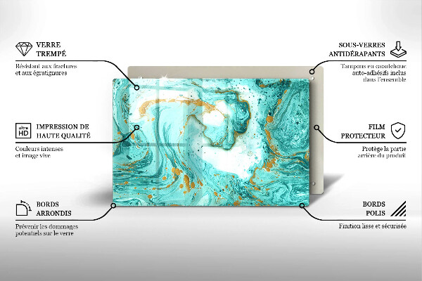 Krájecí prkénko skleněné Modrá abstrakce