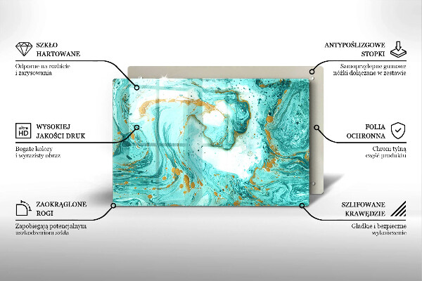 Krájecí prkénko skleněné Modrá abstrakce