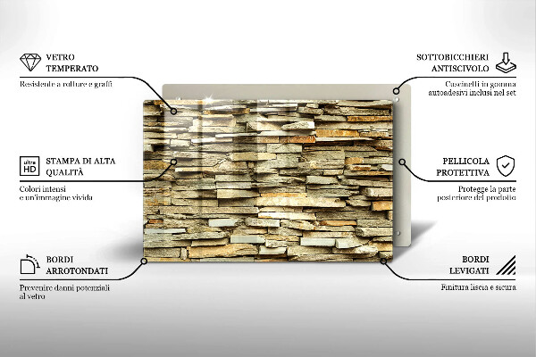 Skleněná deska do kuchyně Dekorativní kameny