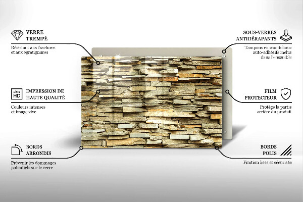 Skleněná deska do kuchyně Dekorativní kameny