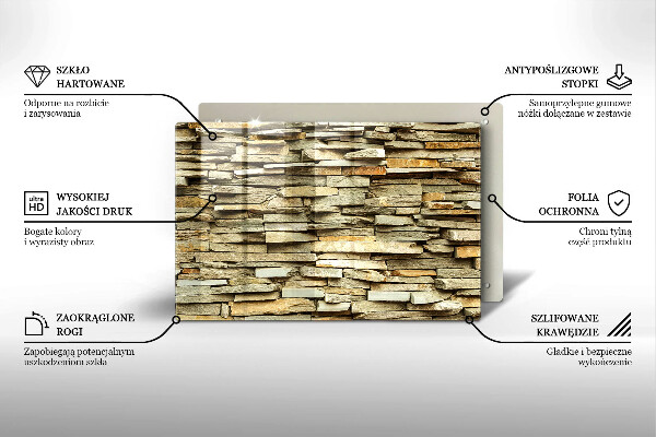 Skleněná deska do kuchyně Dekorativní kameny