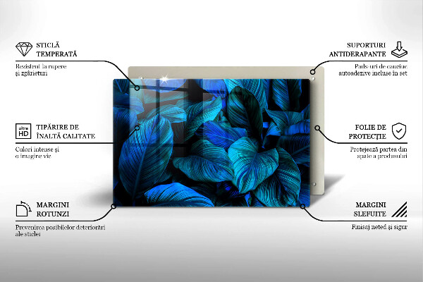 Krájecí prkénko skleněné Listí vegetace v džungli