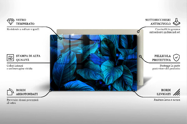 Krájecí prkénko skleněné Listí vegetace v džungli