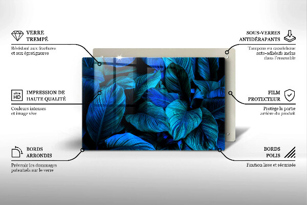 Krájecí prkénko skleněné Listí vegetace v džungli